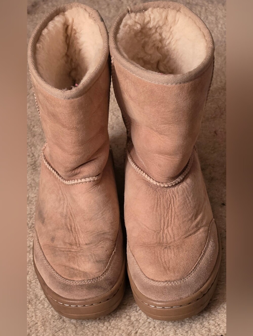 UGG Sheepskin Boots – Tan/Chestnut – Pre-Owned Size 7